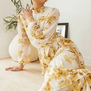 Bohme Yellow Floral Maxi Dress